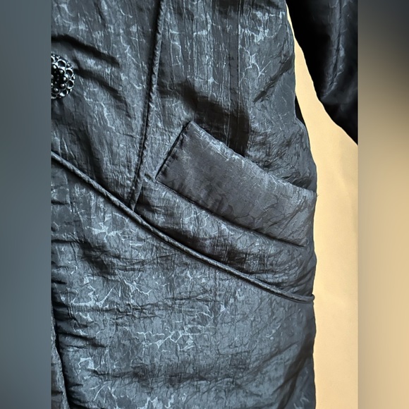 J. Gallery Black Vintage Long Puffer Coat W Duck Down. Has Zipper & Buttons SZ S - Picture 4 of 16